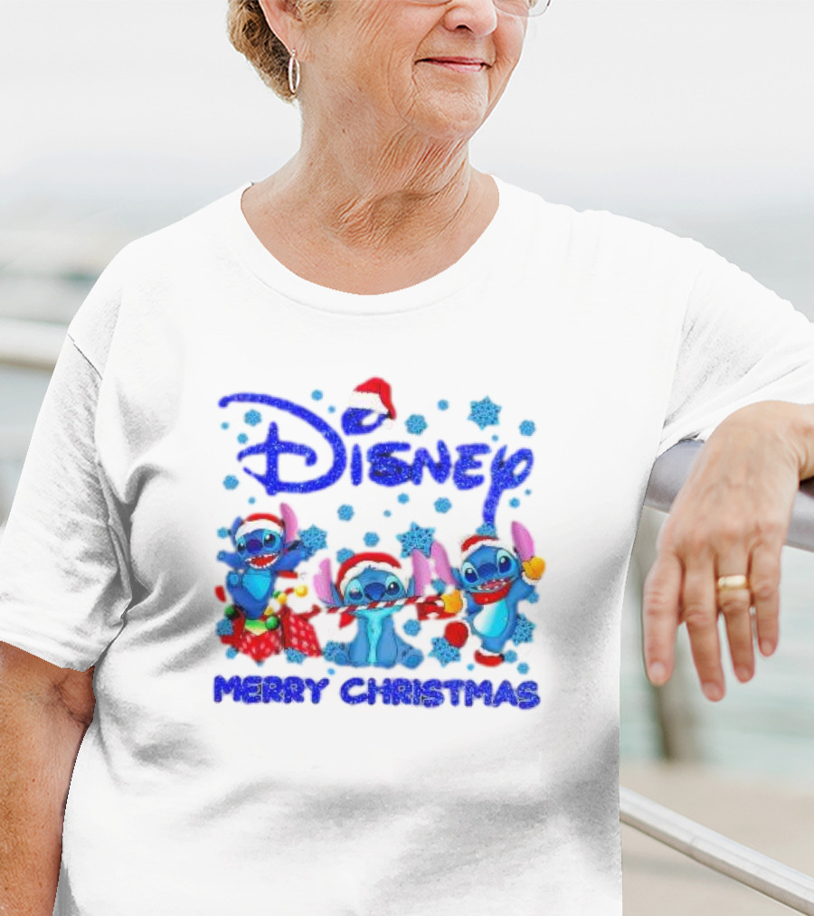 Disney Santa Stitch Merry Christmas T-Shirt