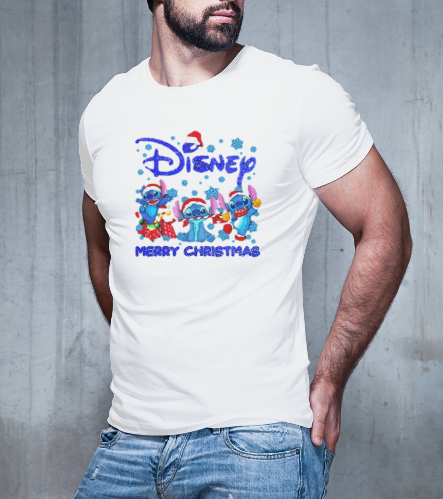 Disney Santa Stitch Merry Christmas T-Shirt