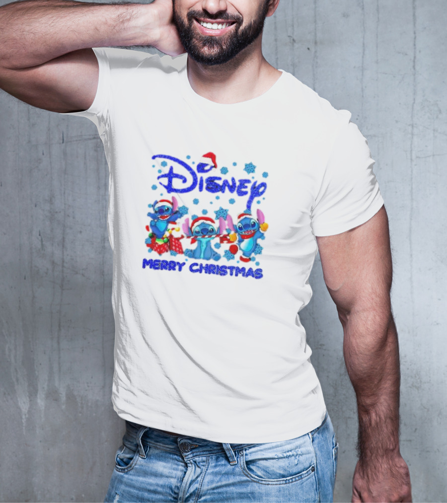 Disney Santa Stitch Merry Christmas T-Shirt