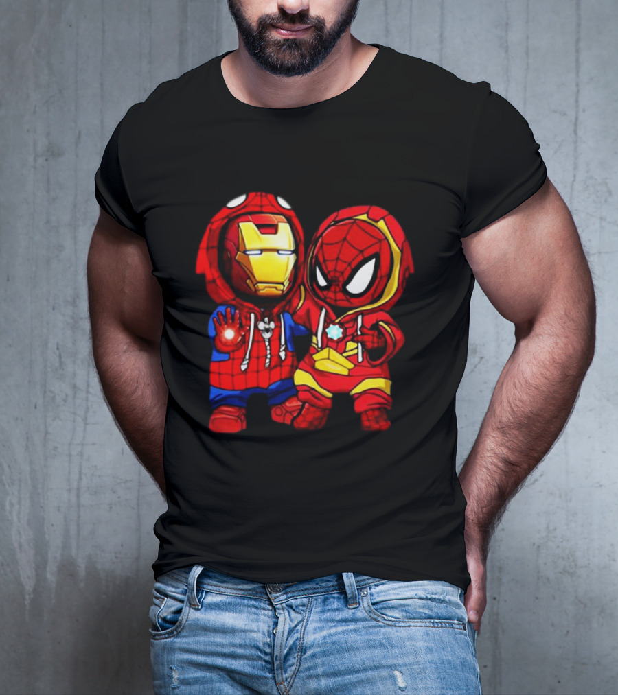 Baby Iron Man And Baby Spiderman Heroes Duo T-Shirt