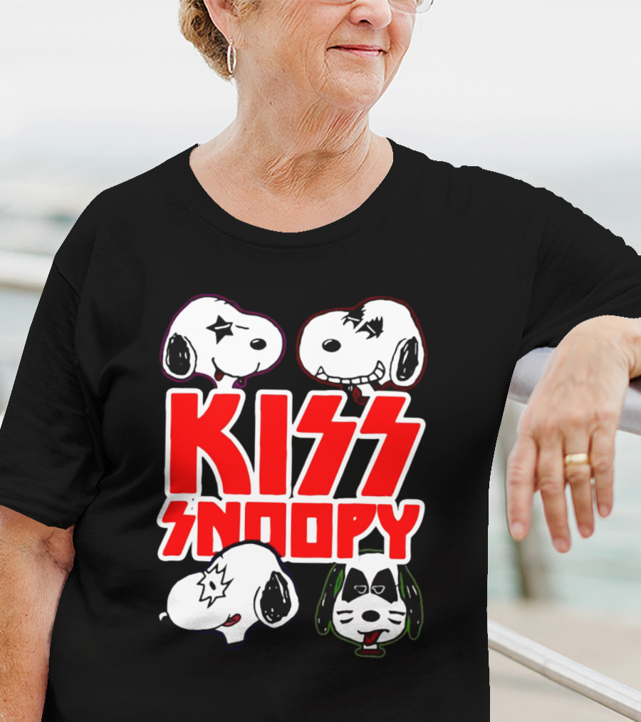 Kiss Snoopy Faces Rock Band T-Shirt