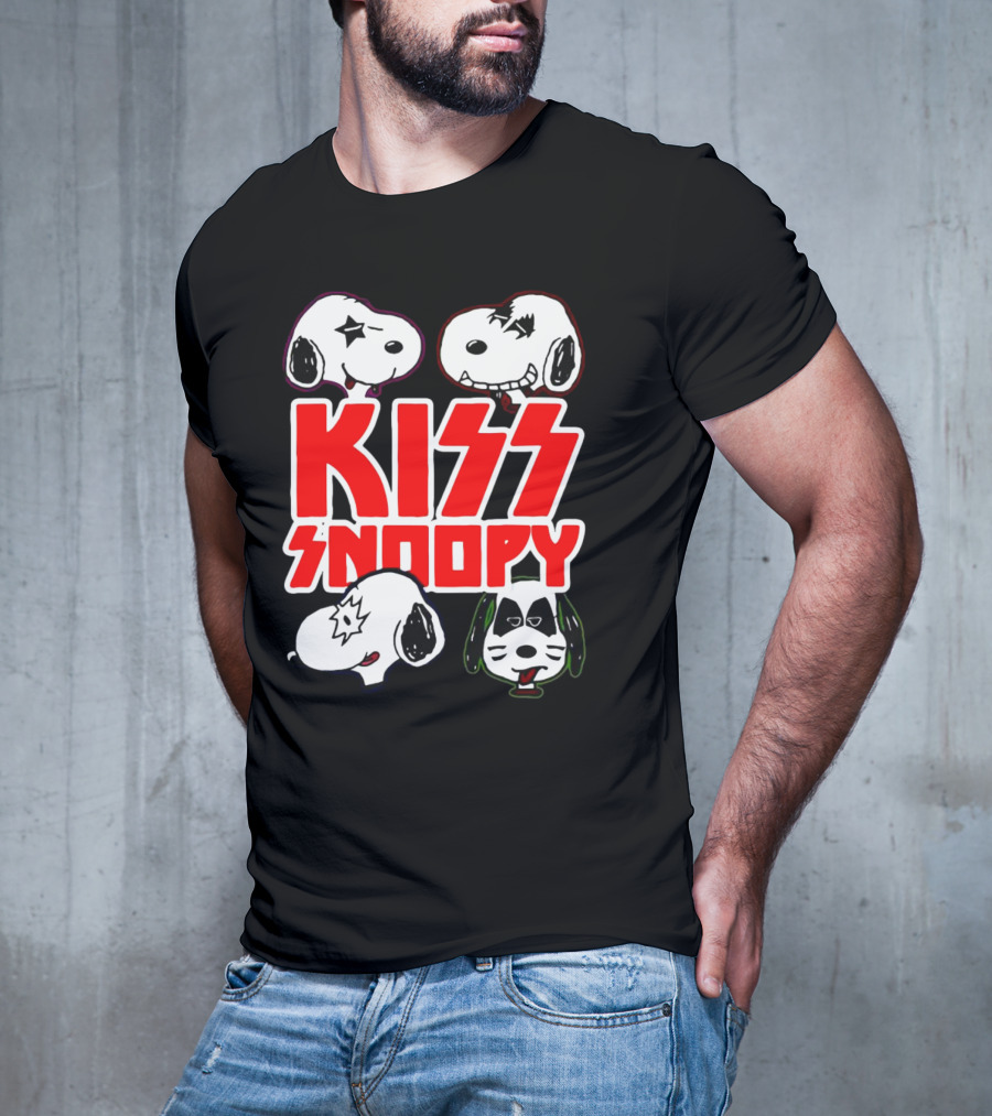 Kiss Snoopy Faces Rock Band T-Shirt