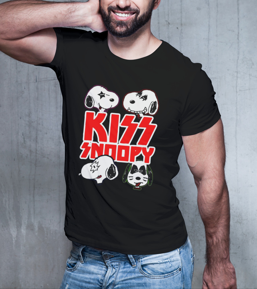 Kiss Snoopy Faces Rock Band T-Shirt