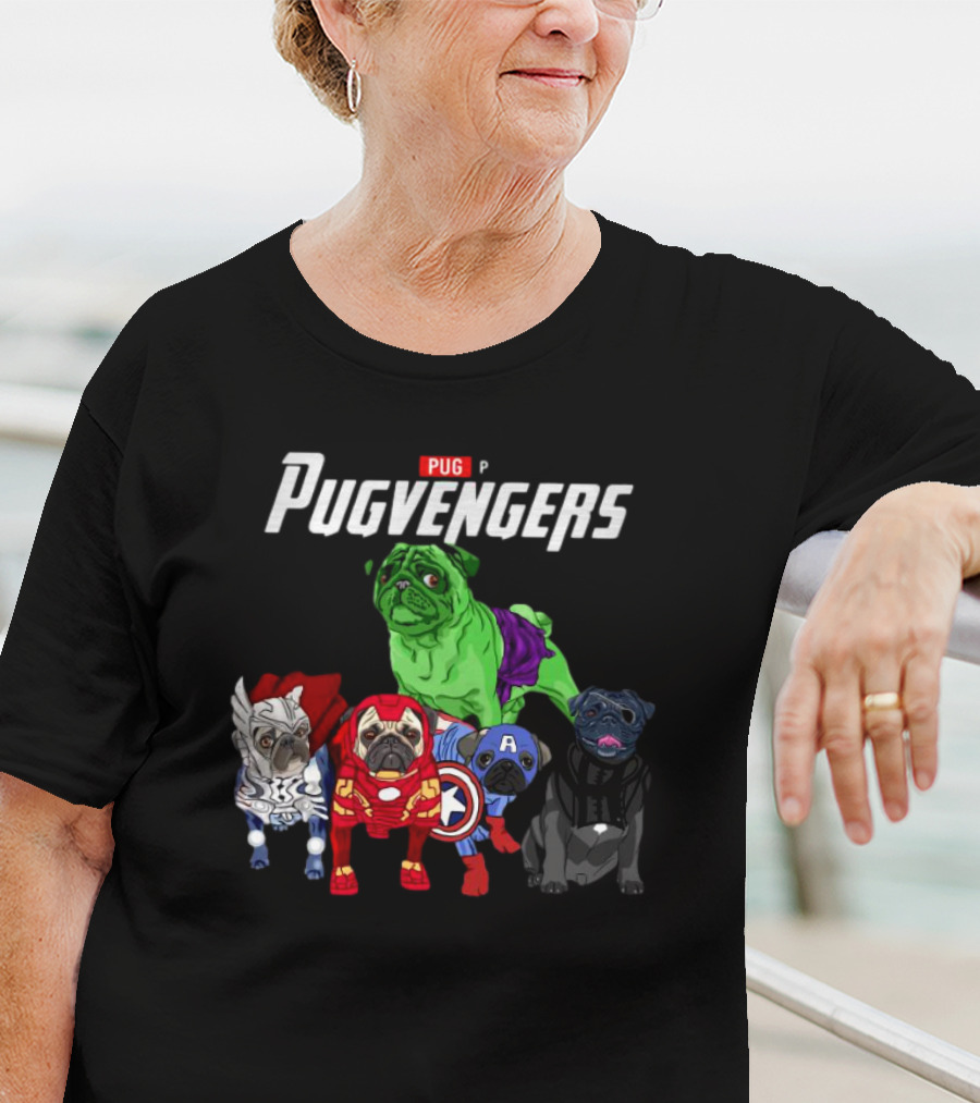 Marvel Avengers Pug Pugvengers Hulk Captain America Iron Man Thor Black Panther T-Shirt