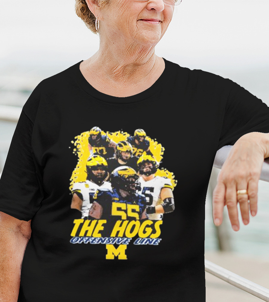 Valiant University Of Michigan Football The Hogs Offensive Line Team Spirit T-Shirt