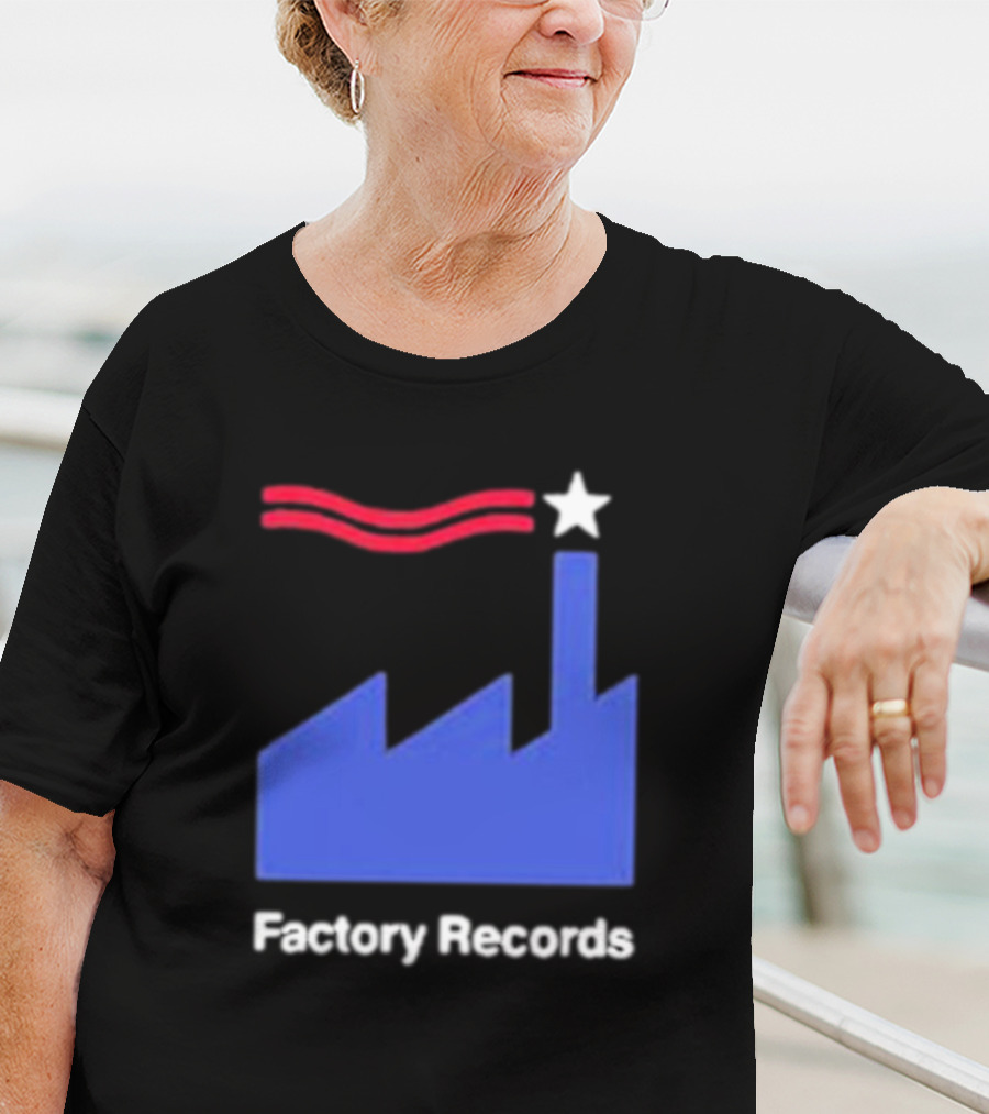 Factory Records Iconic Logo With Star And Stripes Factory T-Shirt