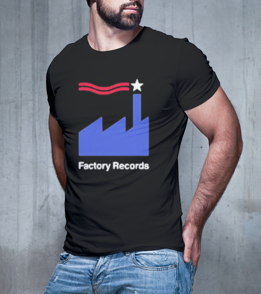 Factory Records Iconic Logo With Star And Stripes Factory T-Shirt