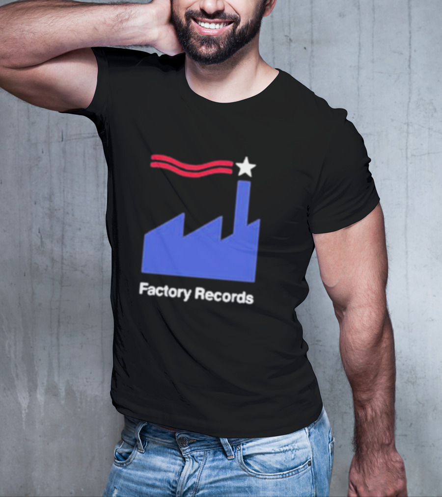 Factory Records Iconic Logo With Star And Stripes Factory T-Shirt
