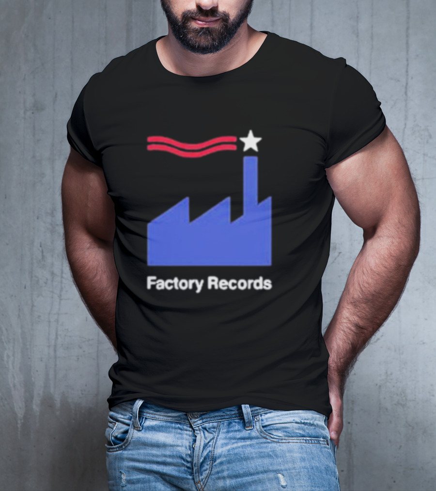 Factory Records Iconic Logo With Star And Stripes Factory T-Shirt