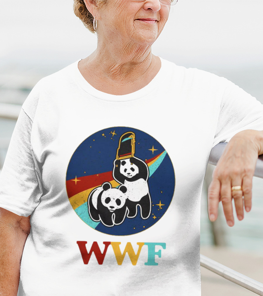 WWF Panda Bear Wrestling NASA Space T-Shirt