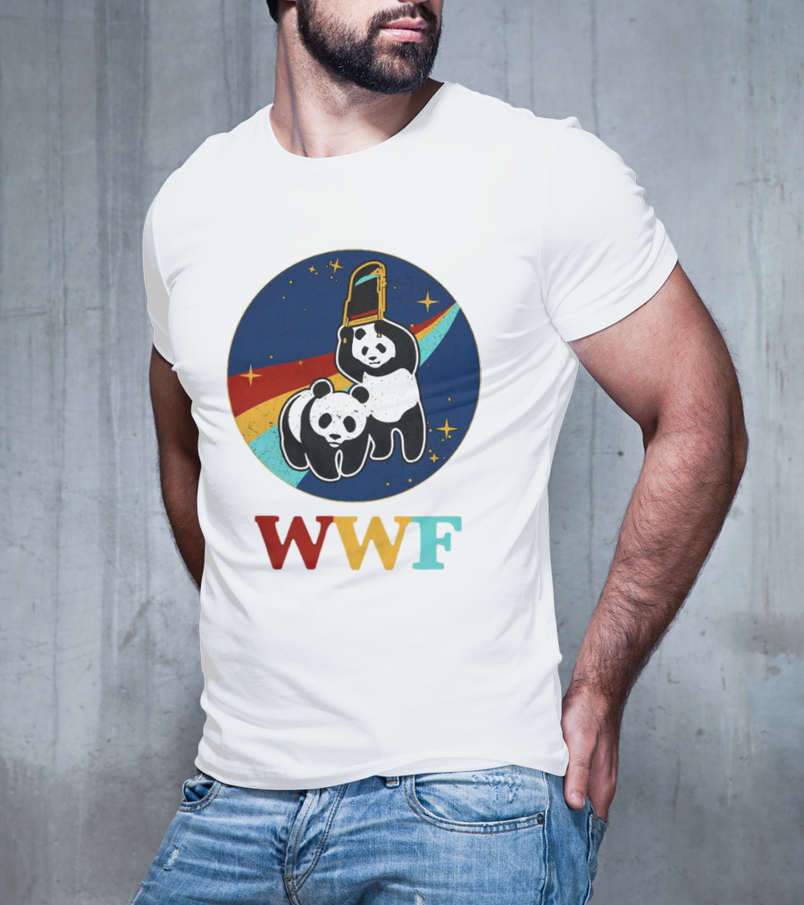WWF Panda Bear Wrestling NASA Space T-Shirt