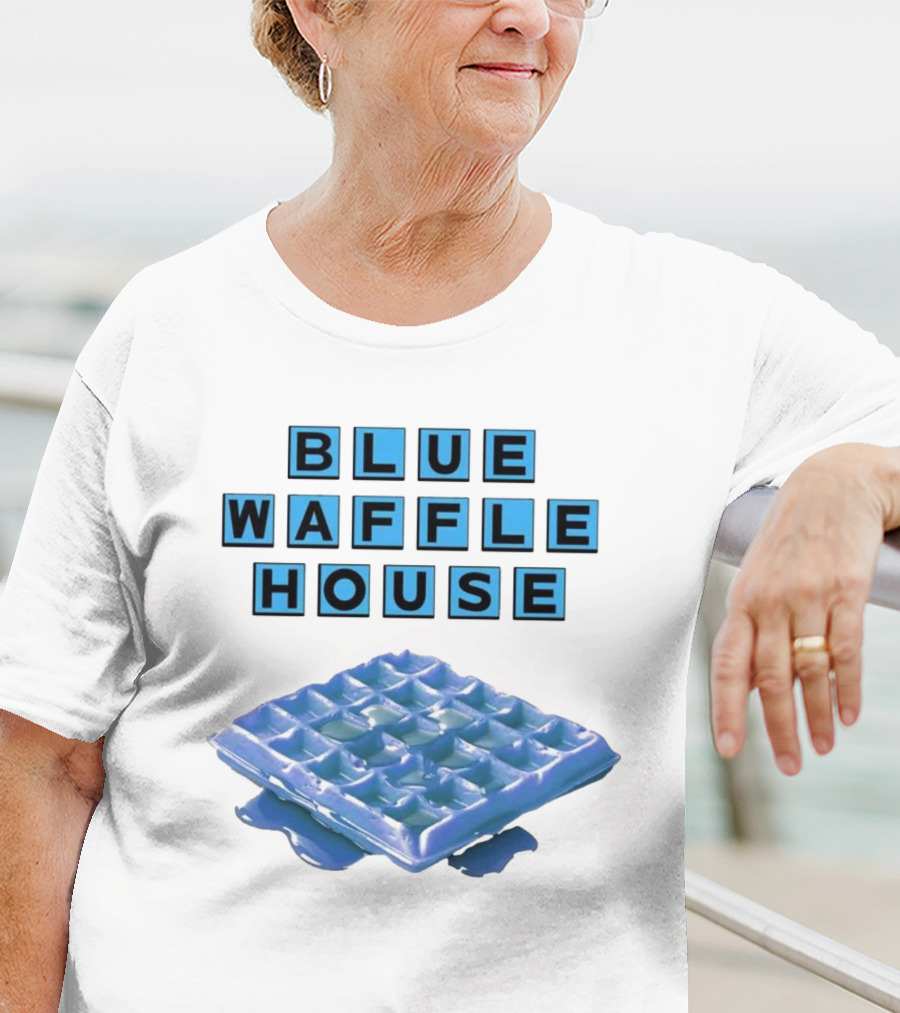 Blue Waffle House Melted Breakfast Food Novelty T-Shirt