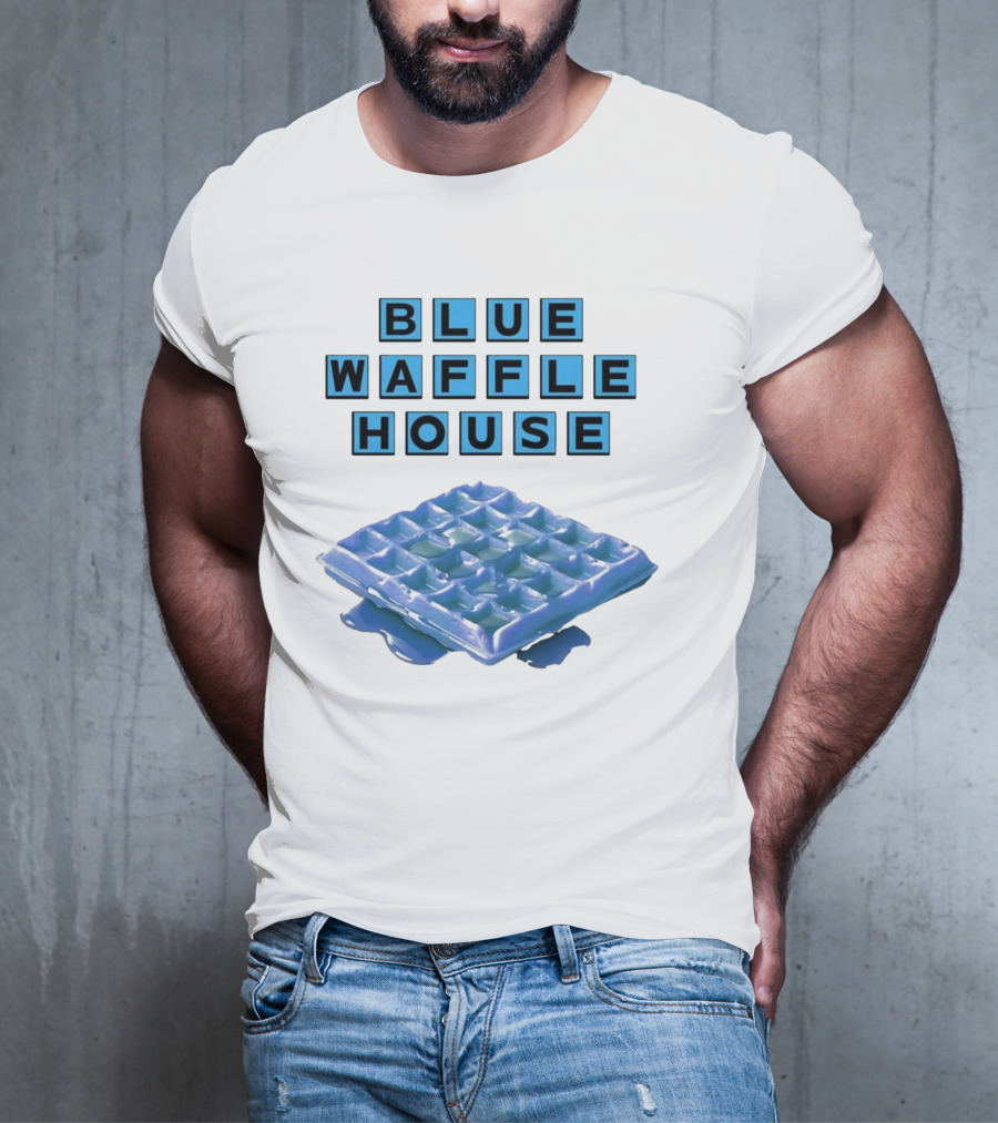 Blue Waffle House Melted Breakfast Food Novelty T-Shirt
