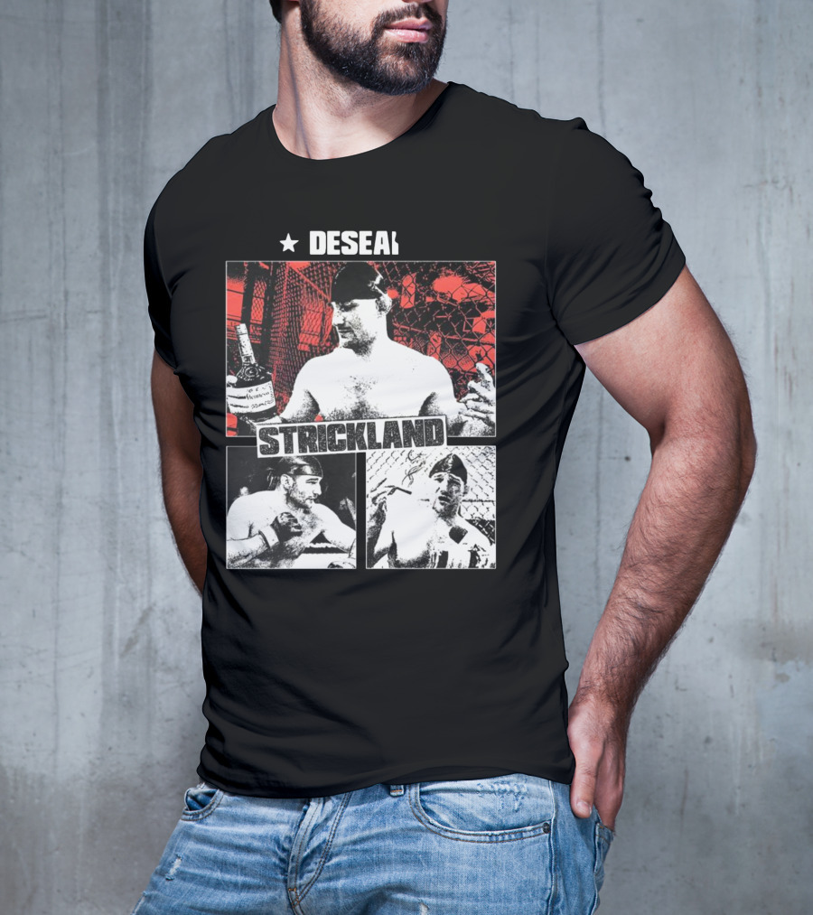 Desean Strickland Cage Fighter Portrait Montage T-Shirt