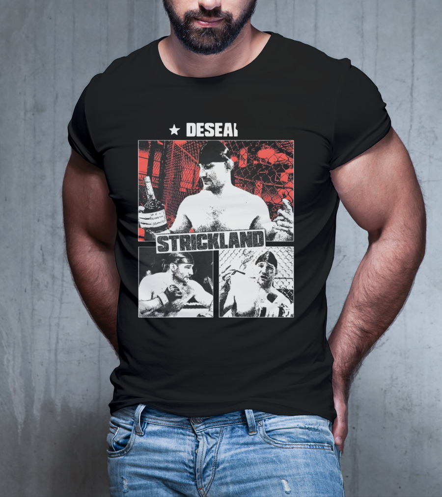 Desean Strickland Cage Fighter Portrait Montage T-Shirt