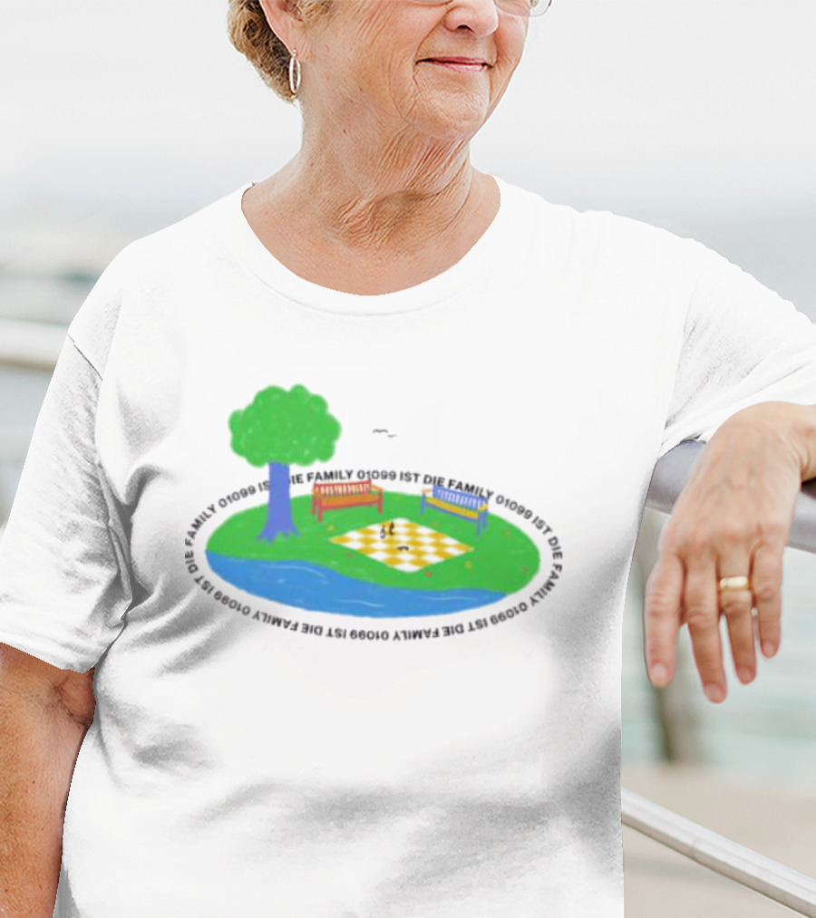 1099 Chess Picnic Park Scene T-Shirt