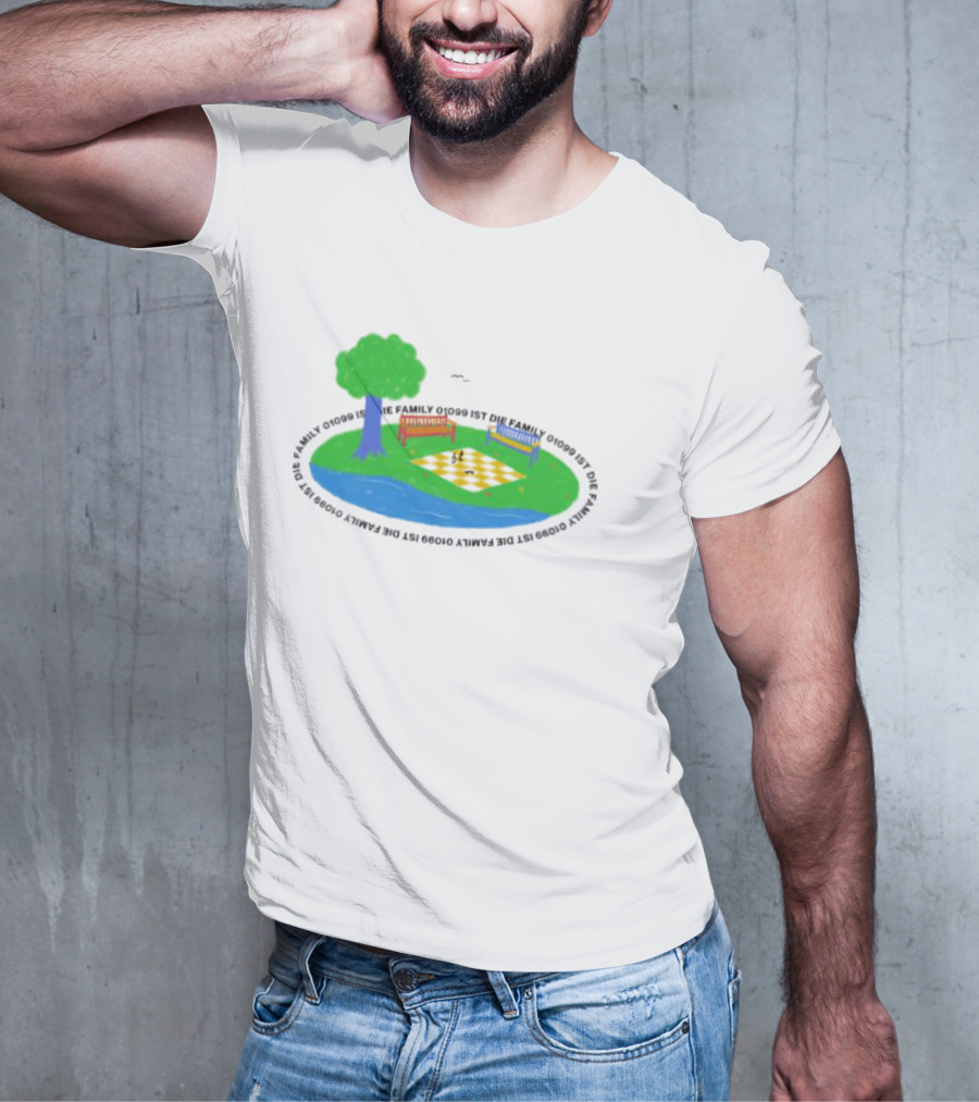 1099 Chess Picnic Park Scene T-Shirt