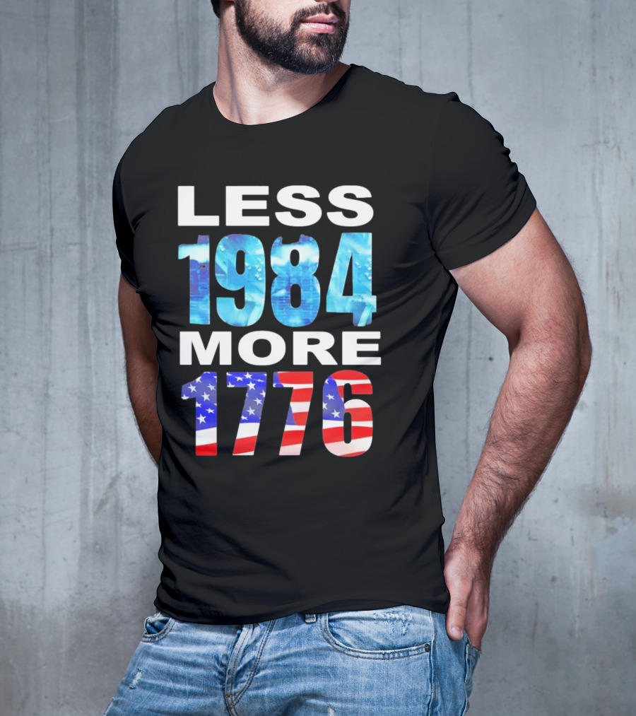 Hi-Rez The Rapper Less 1984 More 1776 American Flag Text T-Shirt