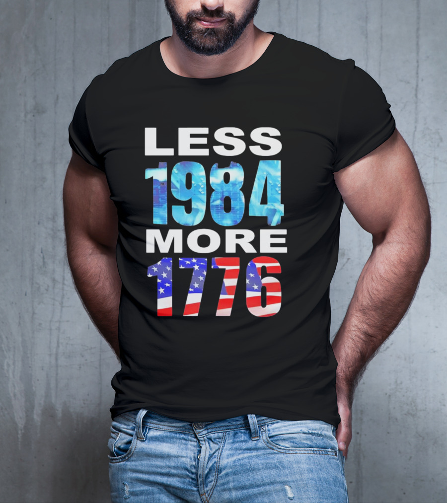 Hi-Rez The Rapper Less 1984 More 1776 American Flag Text T-Shirt