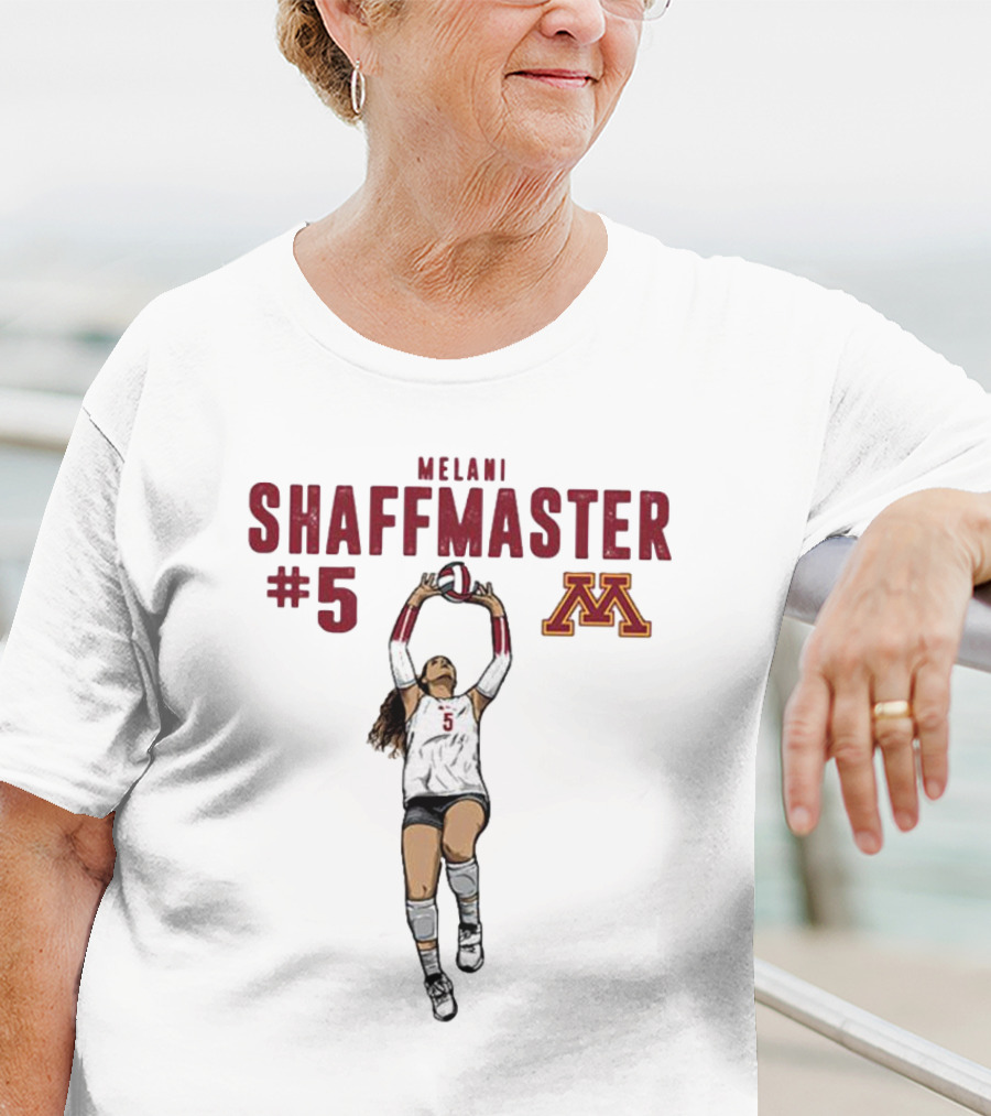 Melani Shaffmaster #5 Minnesota Volleyball Logo NCAA Caricature T-Shirt