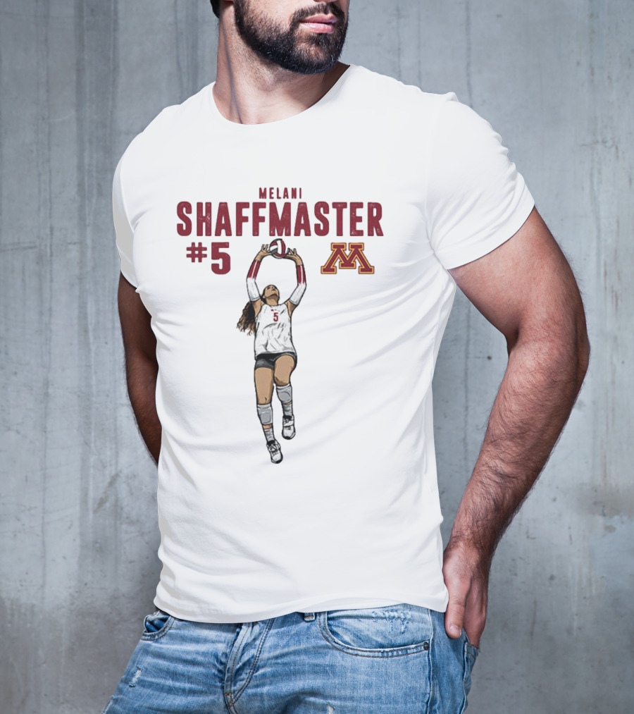 Melani Shaffmaster #5 Minnesota Volleyball Logo NCAA Caricature T-Shirt