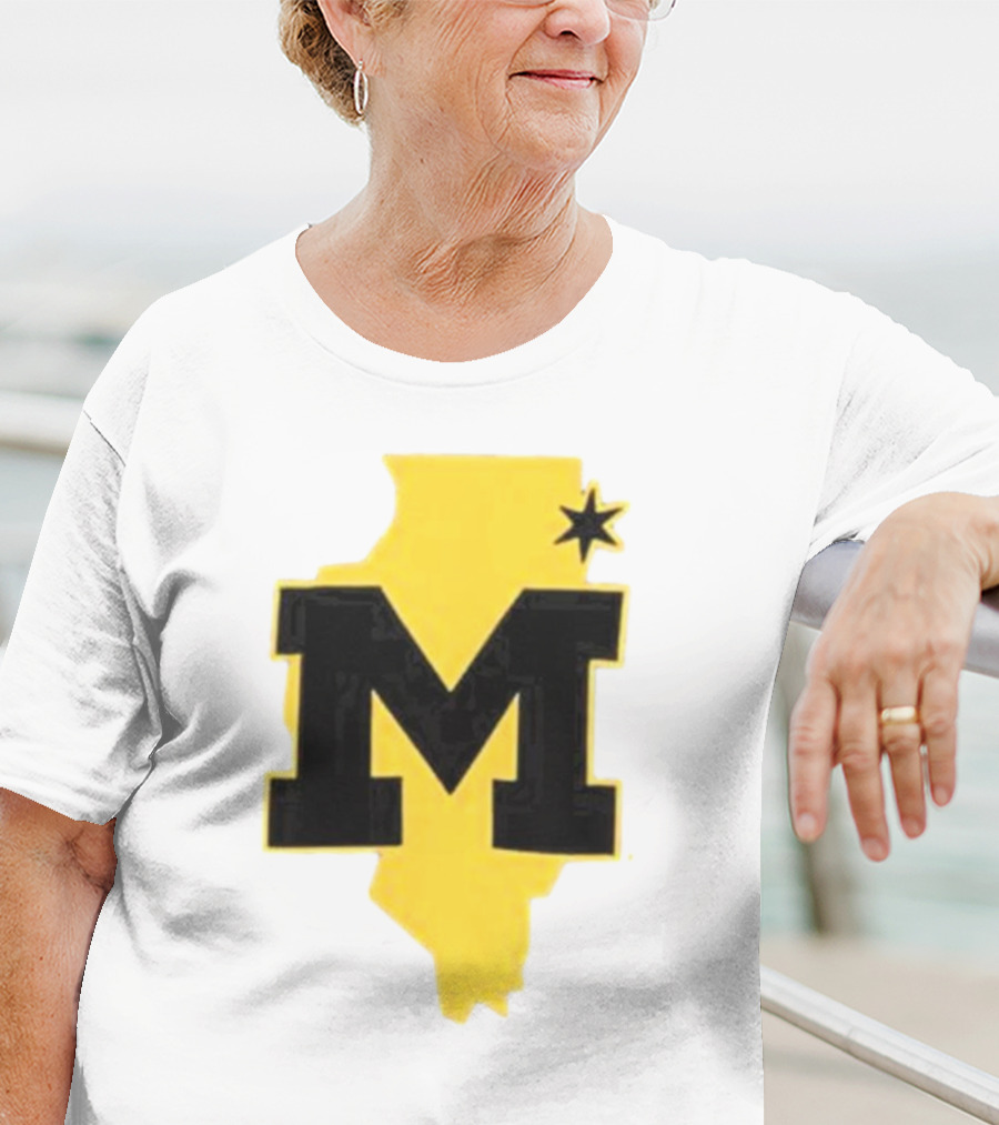 University Of Michigan M Den Pop-Up Chicago Map T-Shirt