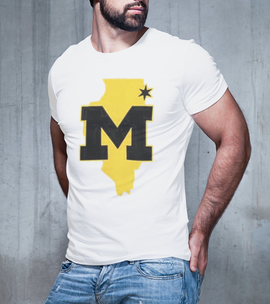 University Of Michigan M Den Pop-Up Chicago Map T-Shirt