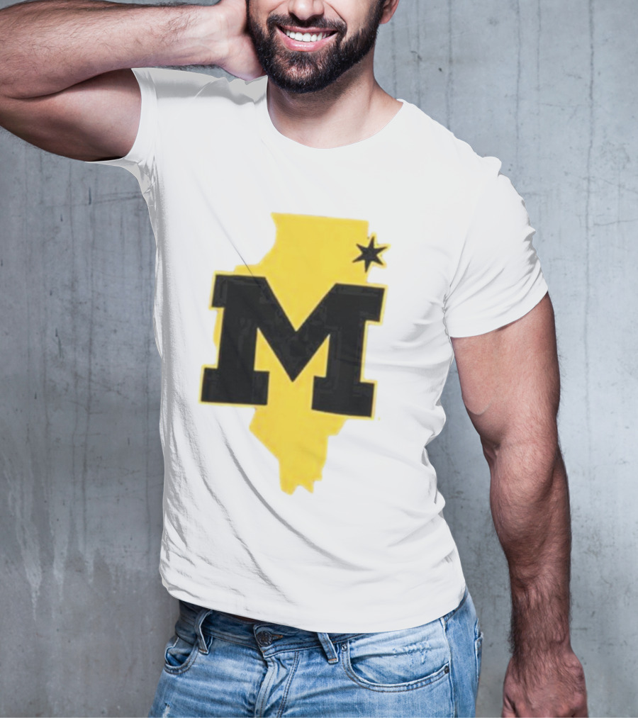 University Of Michigan M Den Pop-Up Chicago Map T-Shirt