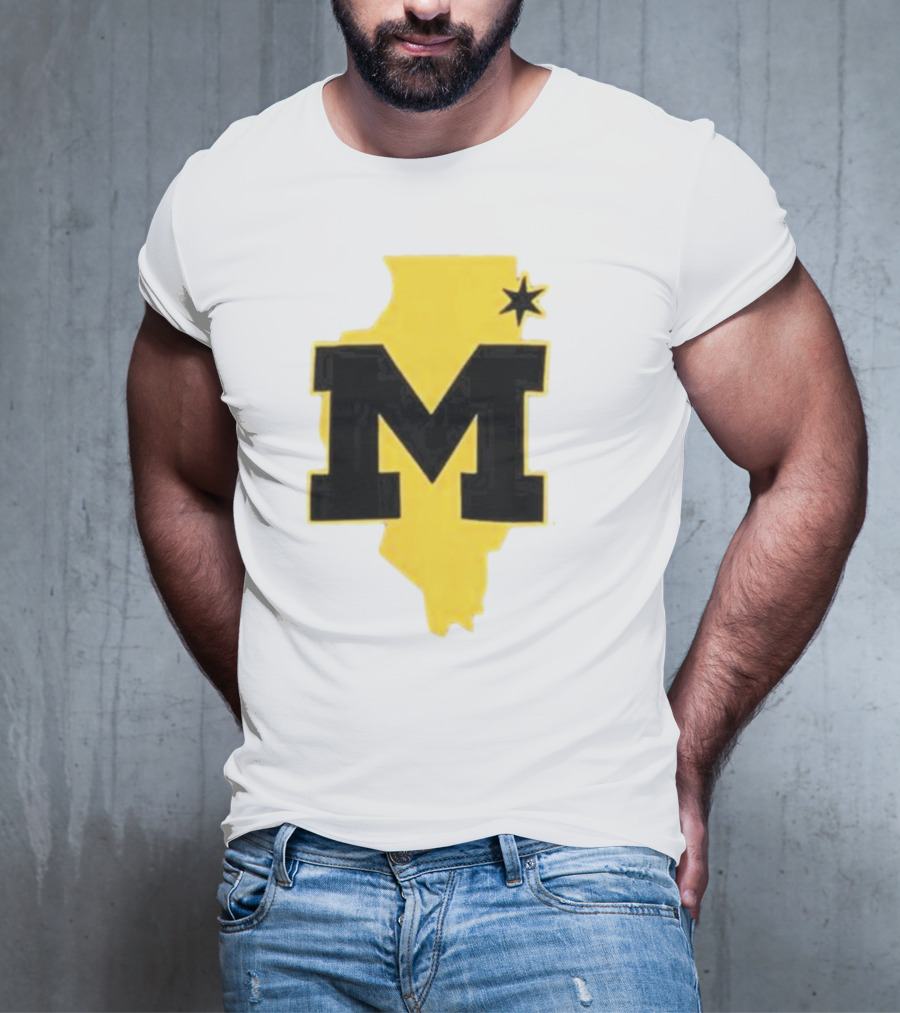 University Of Michigan M Den Pop-Up Chicago Map T-Shirt