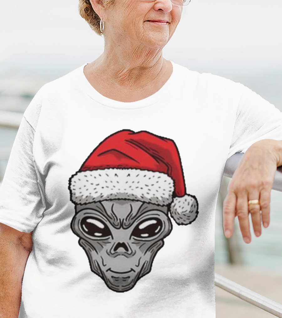 Santa Hat Alien Xmas T-Shirt