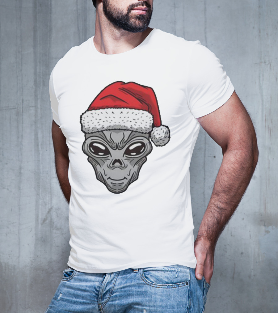 Santa Hat Alien Xmas T-Shirt