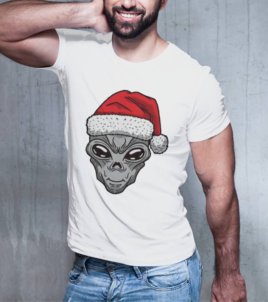 Santa Hat Alien Xmas T-Shirt