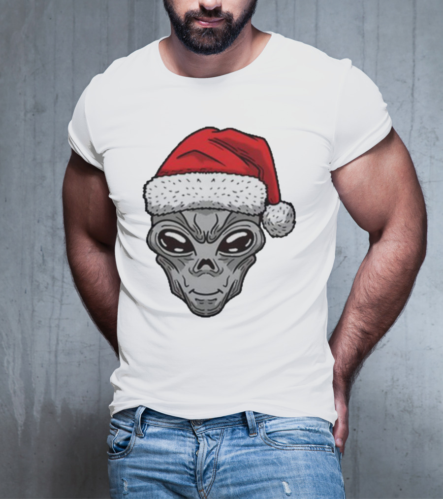 Santa Hat Alien Xmas T-Shirt
