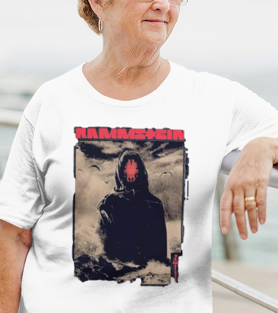 Rammstein Zeithuter Hooded Figure In Stormy Seascape With Birds T-Shirt