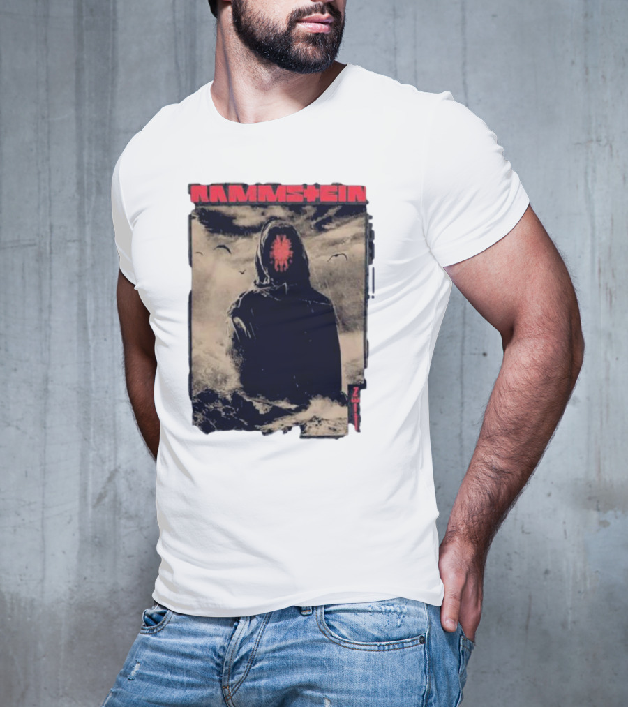Rammstein Zeithuter Hooded Figure In Stormy Seascape With Birds T-Shirt