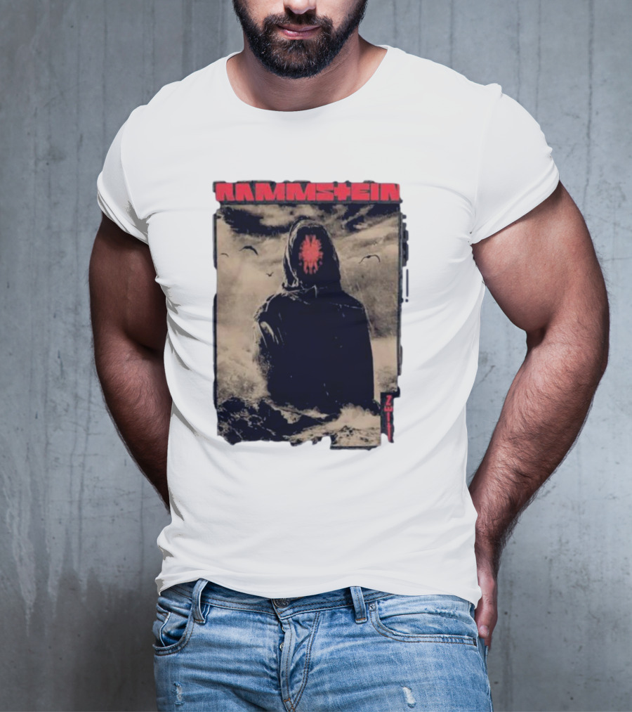 Rammstein Zeithuter Hooded Figure In Stormy Seascape With Birds T-Shirt