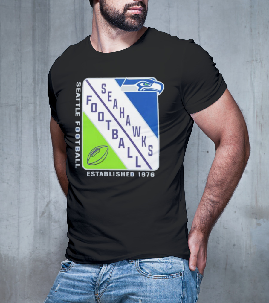 Seattle Seahawks Football Established 1976 Logo Seahawks Head T-Shirt