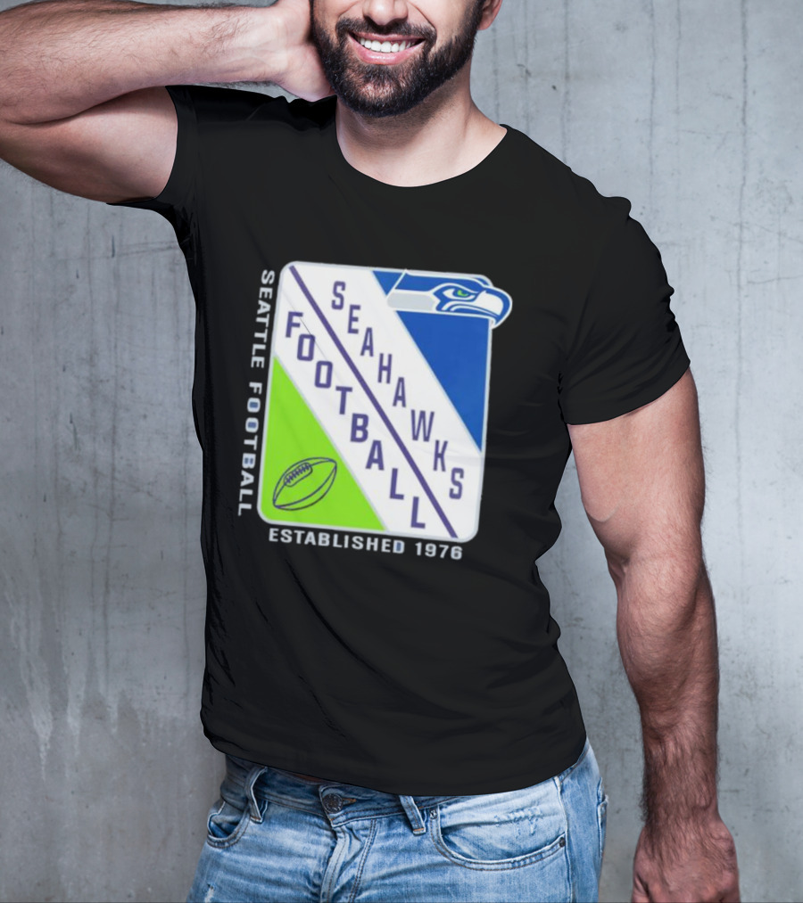 Seattle Seahawks Football Established 1976 Logo Seahawks Head T-Shirt