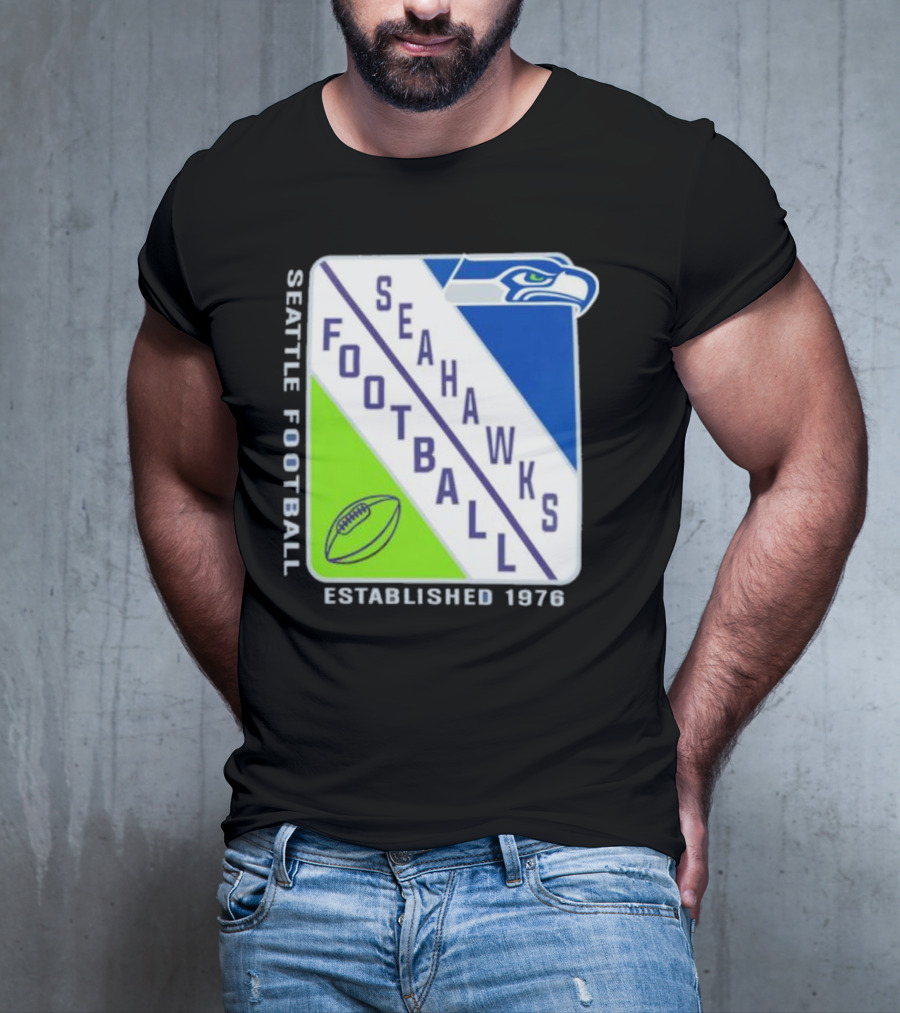Seattle Seahawks Football Established 1976 Logo Seahawks Head T-Shirt