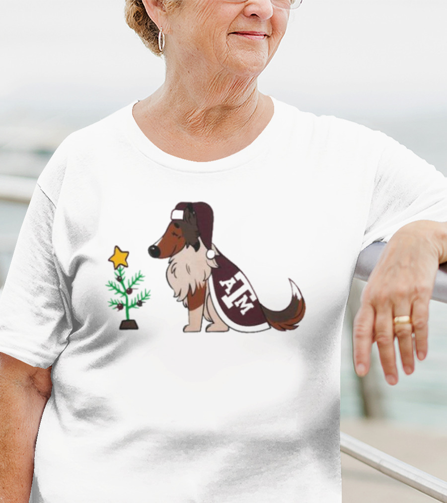 Texas A&M Reveille And Christmas Tree Star T-Shirt