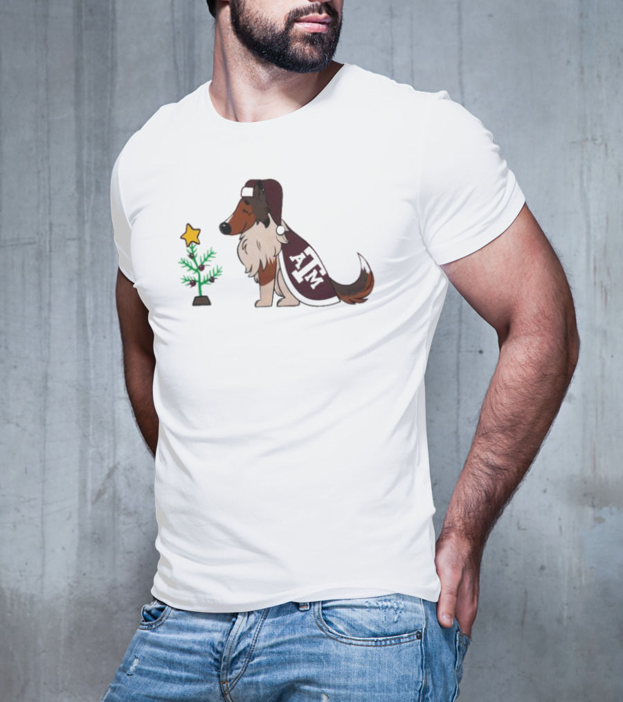 Texas A&M Reveille And Christmas Tree Star T-Shirt