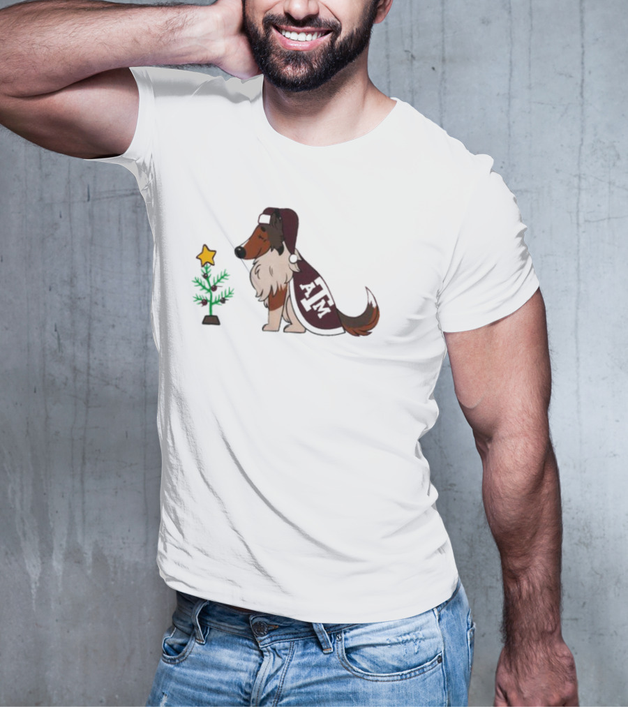 Texas A&M Reveille And Christmas Tree Star T-Shirt