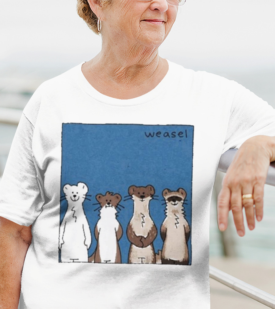 Weasel Quartet Cartoon Art Featuring Four Cute Mustelids T-Shirt