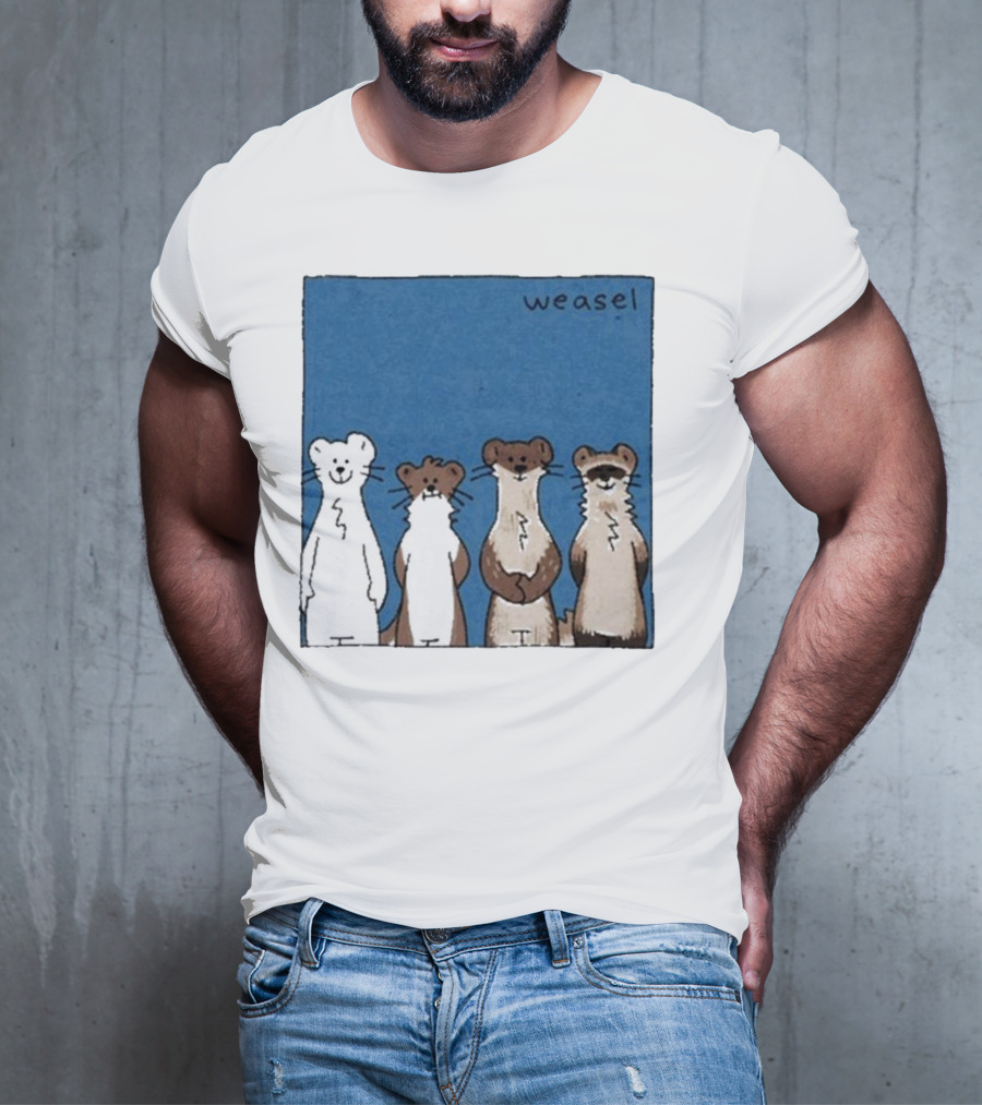 Weasel Quartet Cartoon Art Featuring Four Cute Mustelids T-Shirt