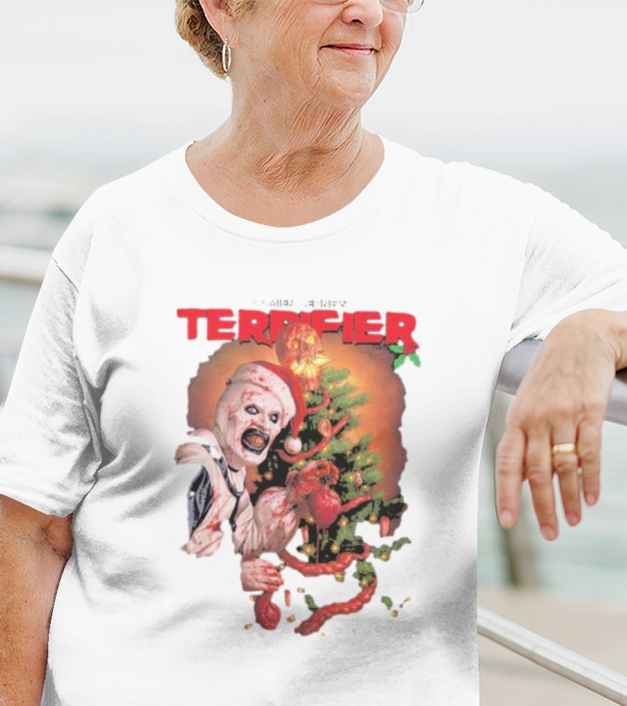 Damien Leone Terrifier Christmas Horror Santa With Christmas Tree T-Shirt