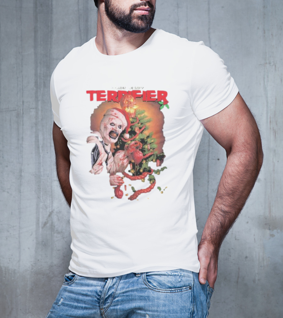 Damien Leone Terrifier Christmas Horror Santa With Christmas Tree T-Shirt