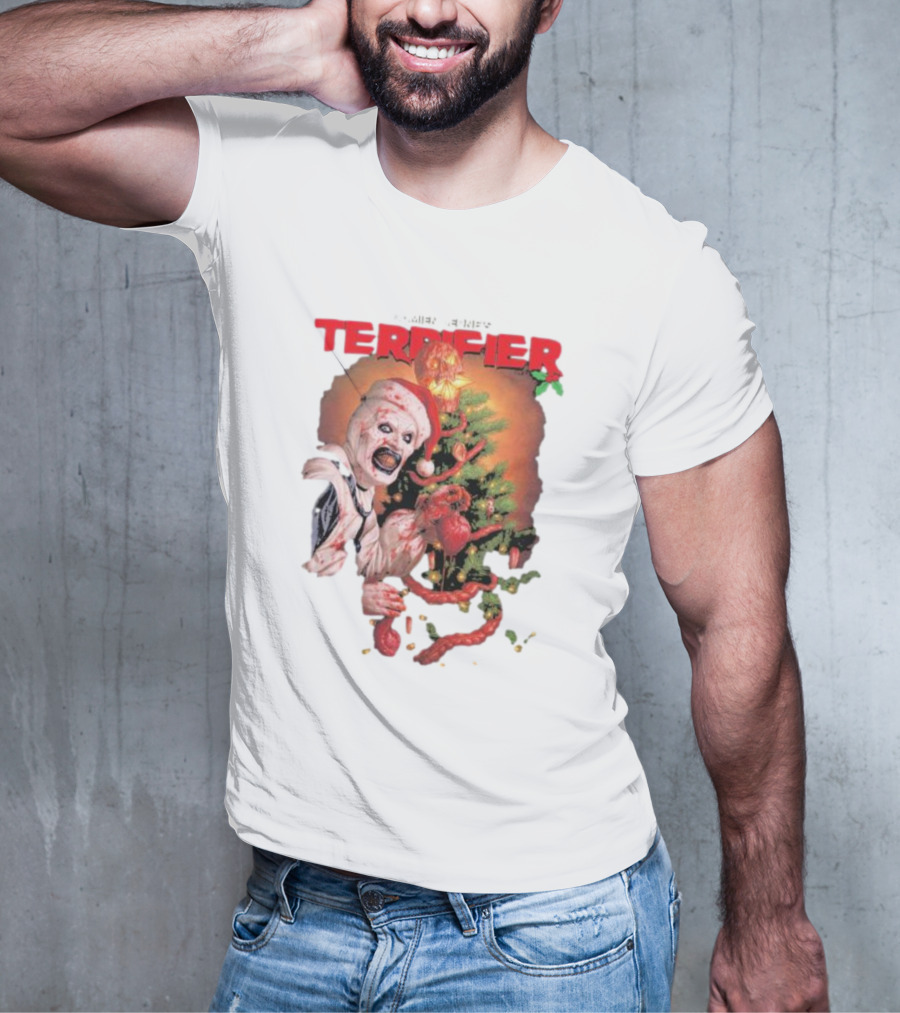 Damien Leone Terrifier Christmas Horror Santa With Christmas Tree T-Shirt