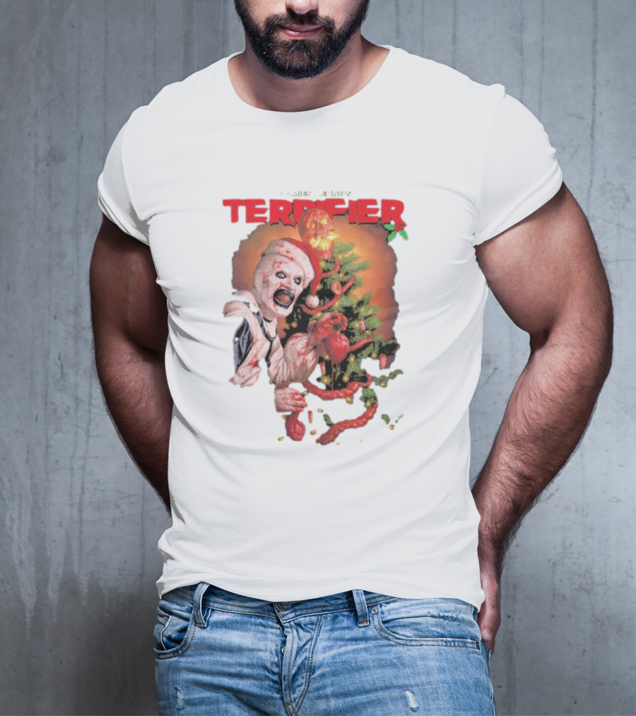 Damien Leone Terrifier Christmas Horror Santa With Christmas Tree T-Shirt