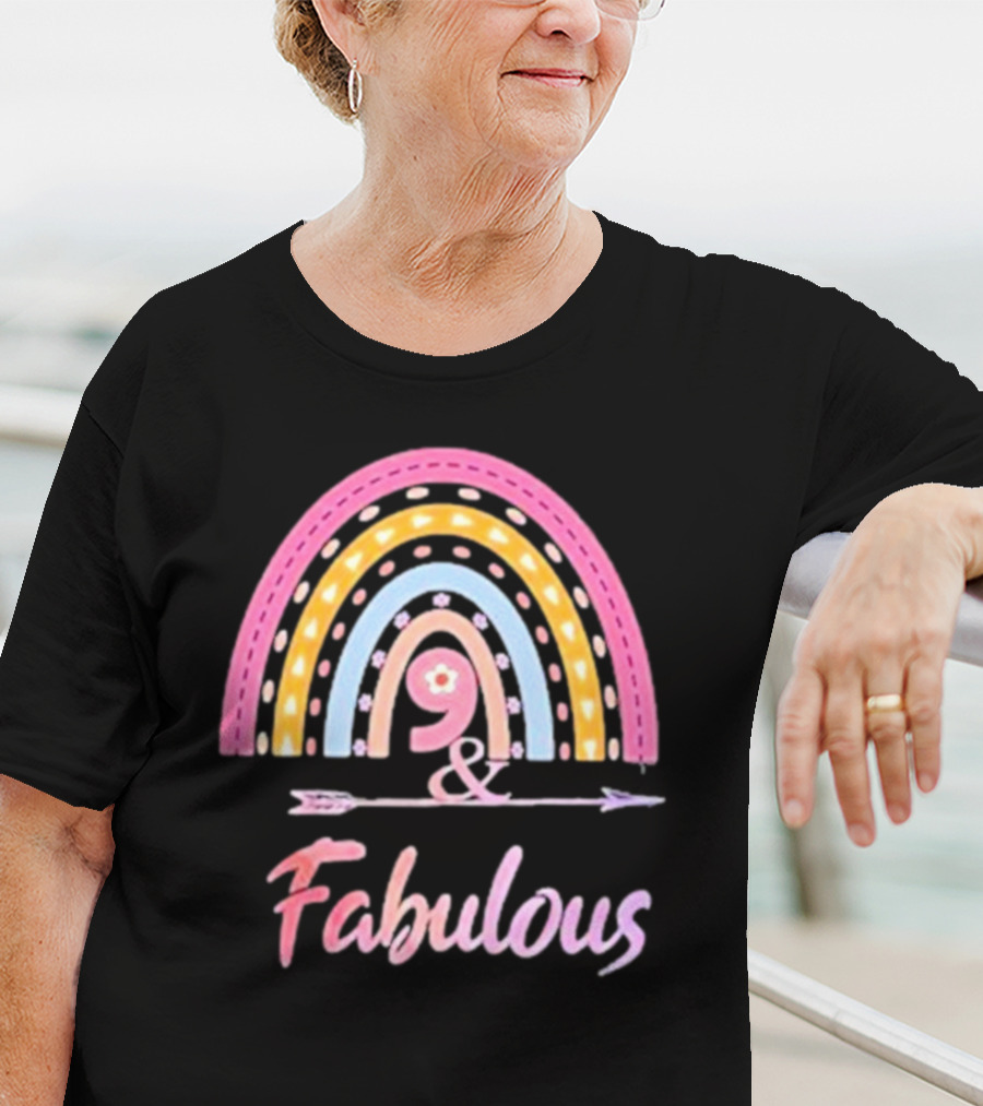 9 And Fabulous Floral Rainbow Arrow T-Shirt