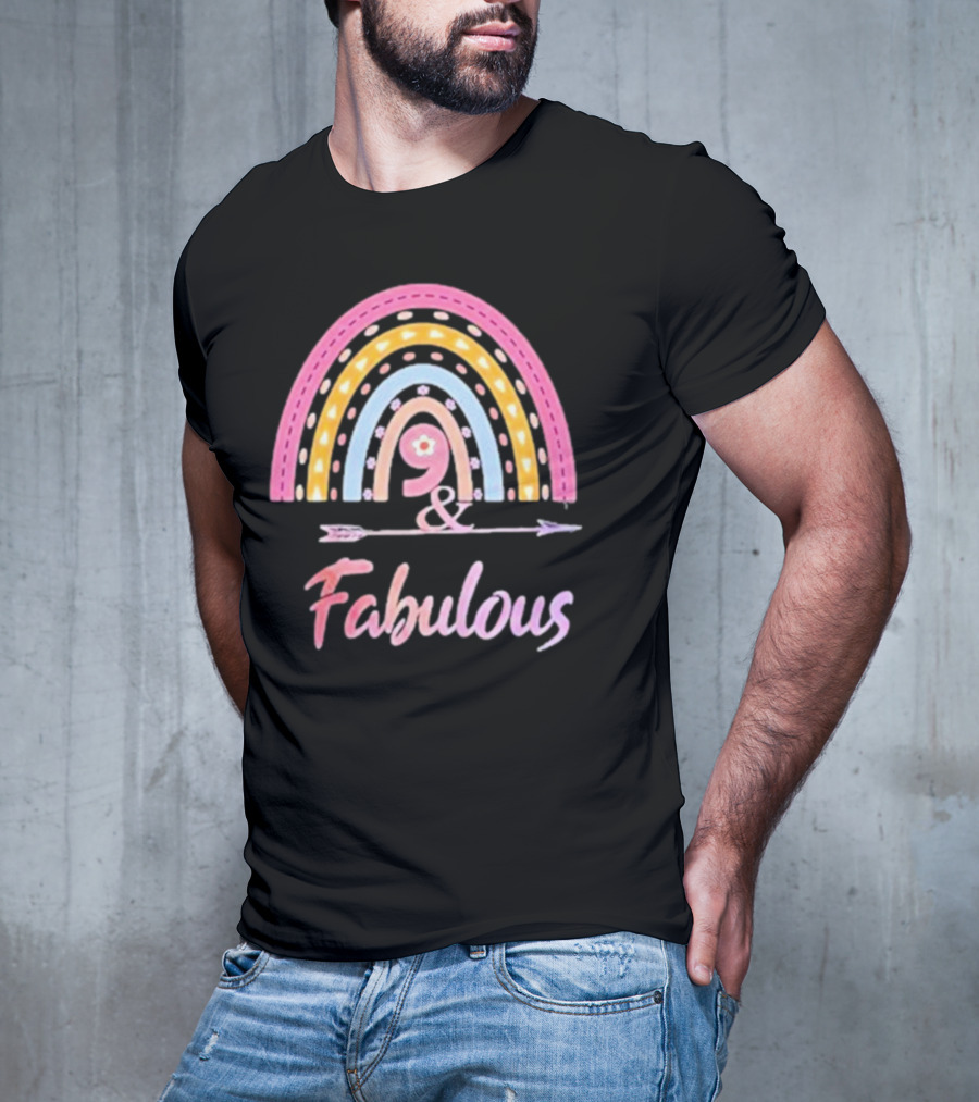 9 And Fabulous Floral Rainbow Arrow T-Shirt